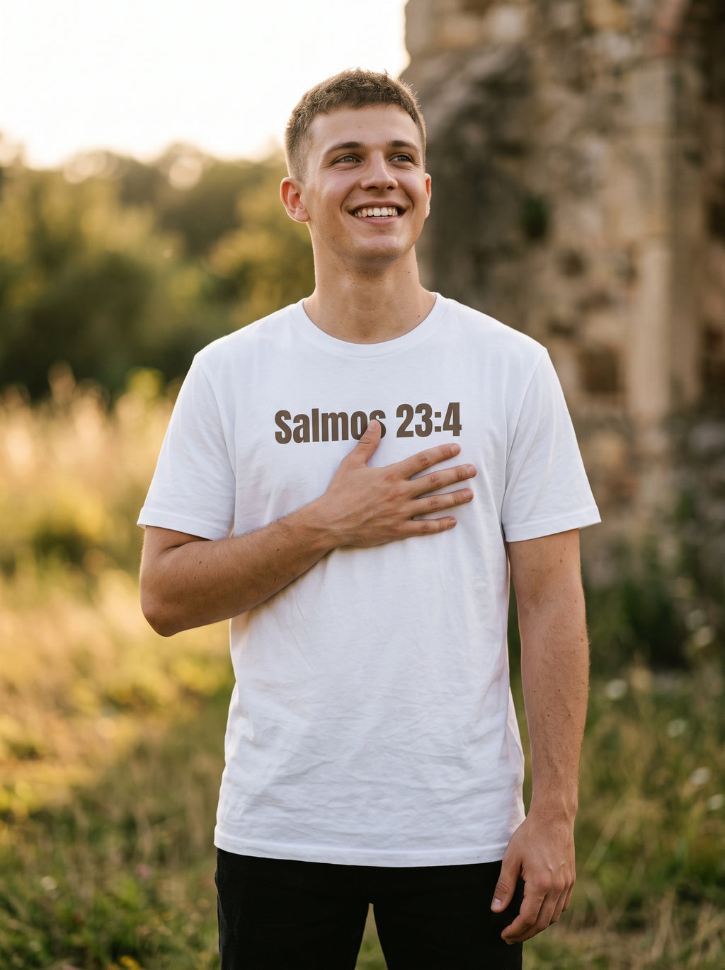 Camiseta Básica Premium Salmos 23:4